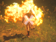 The impact of one of Raven Claw's shots on a skeleton.