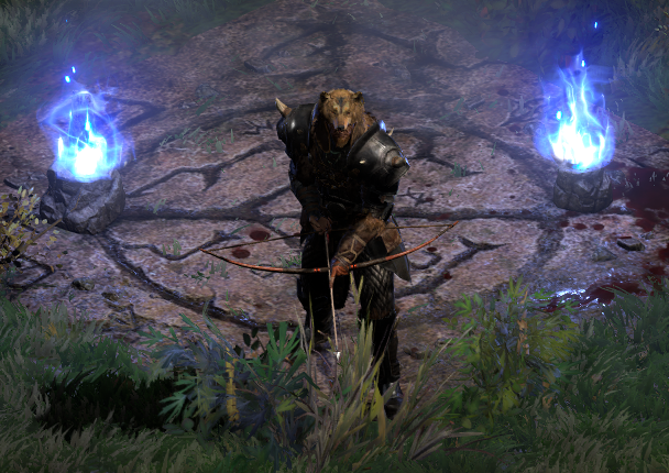 A Druid wielding Raven Claw.