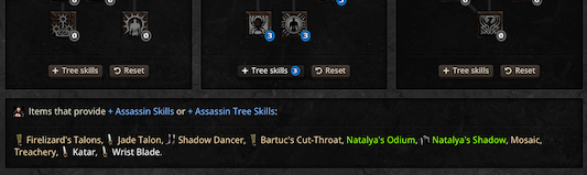 Items that grant +class or +class tree skills