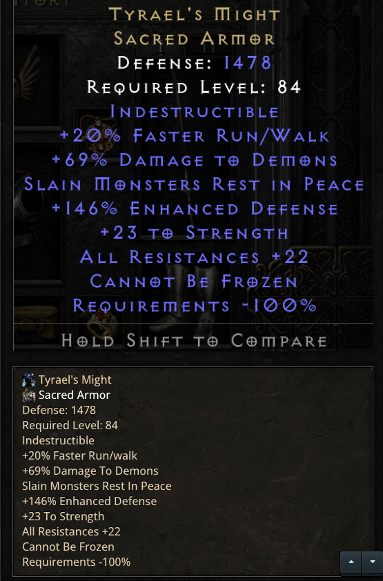 A screenshot in a trade listing followed by automatically detected and pasted text.