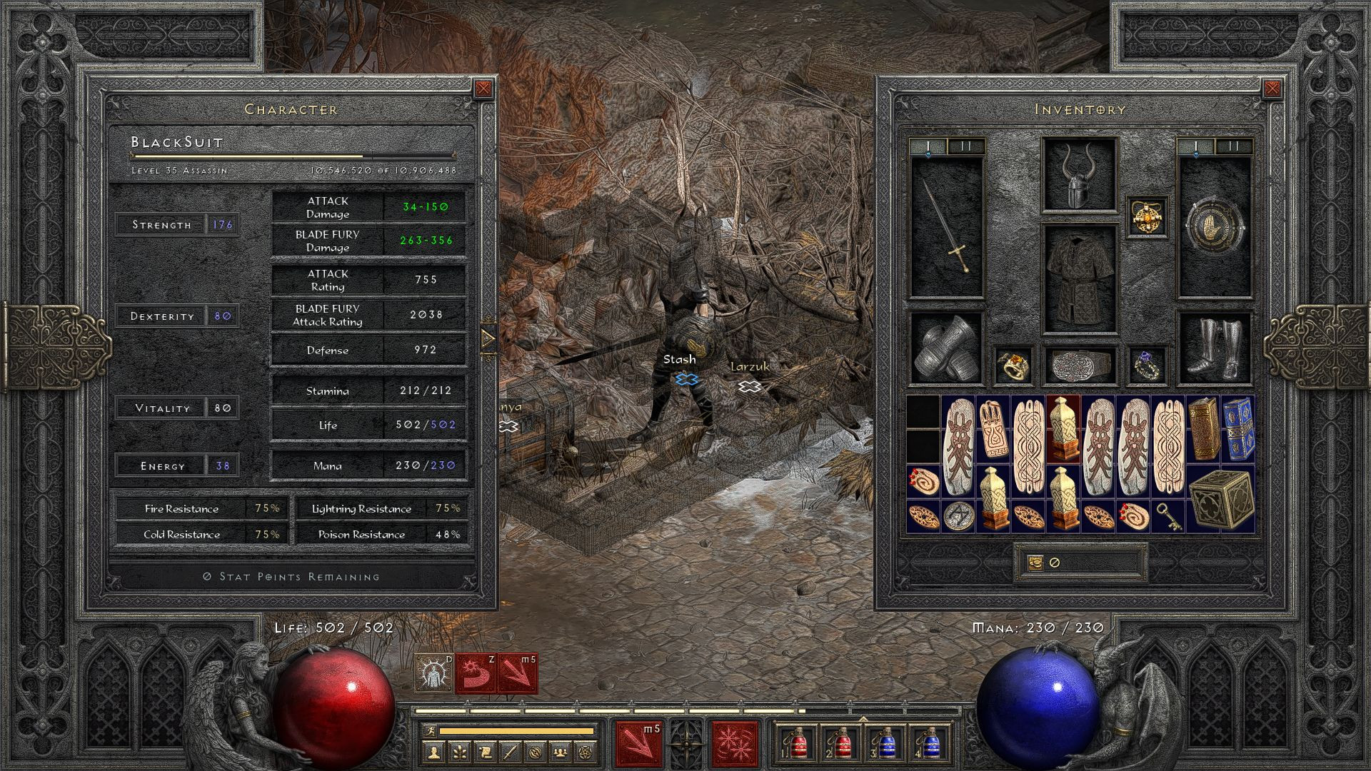 Black Suit - End of Normal, inventory and stats.jpg