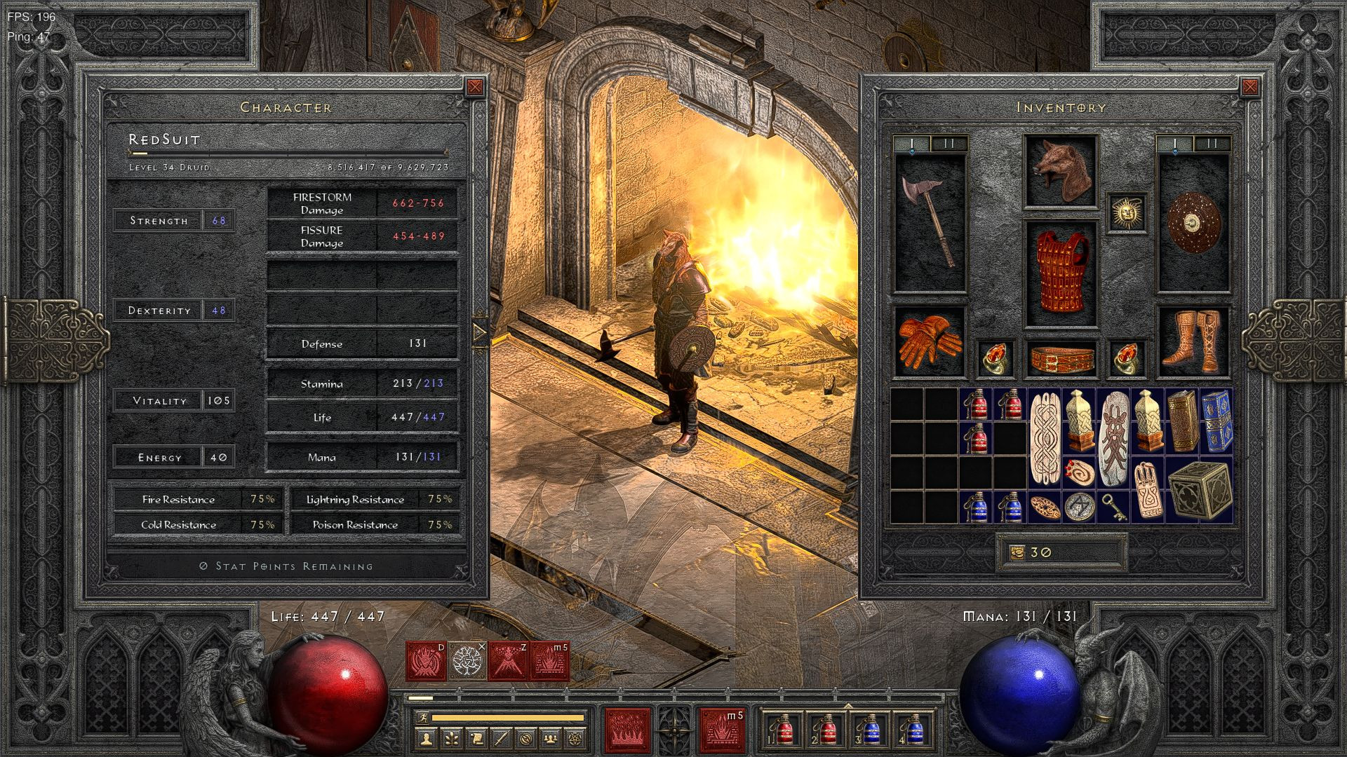 Red Suit - End of Normal, inventory and stats.jpg