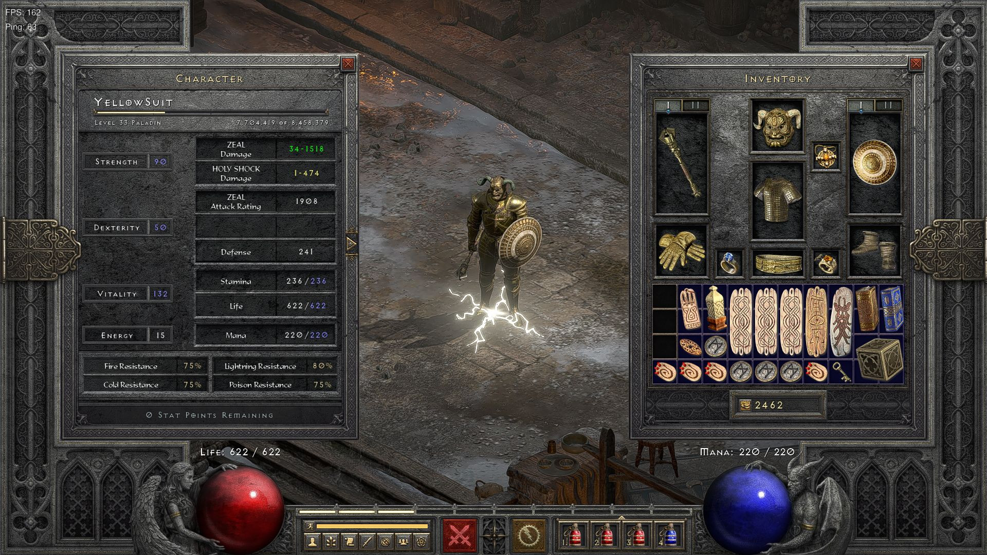 Yellow Suit - End of Normal, inventory and stats.jpg