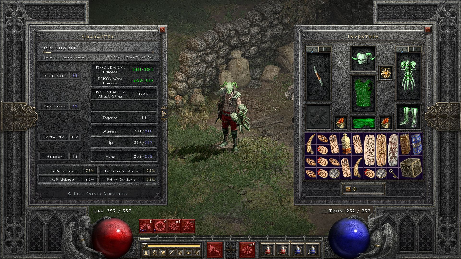 Green Suit - End of Normal, inventory and stats.jpg