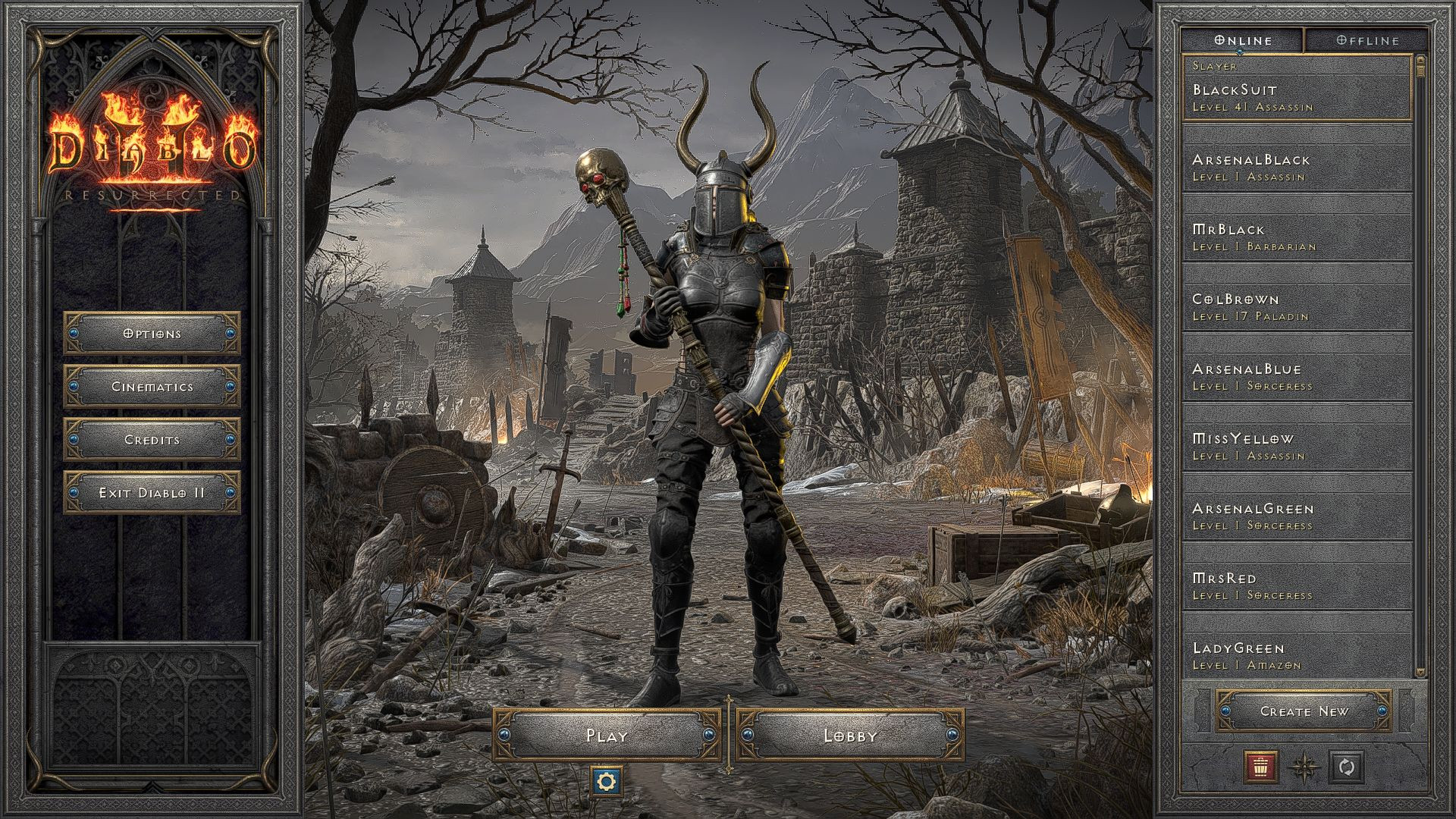 Black Suit - Nightmare start, character selection screen.jpg