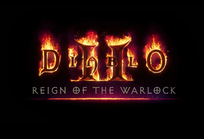 D2R: Reign of the Warlock logo, as seen on stream.