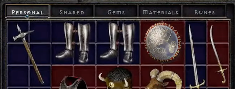 Dedicated stash tabs for Gems, Runes, and Materials