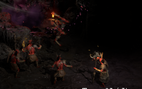 Goatman using cleave to hit 2 fallen