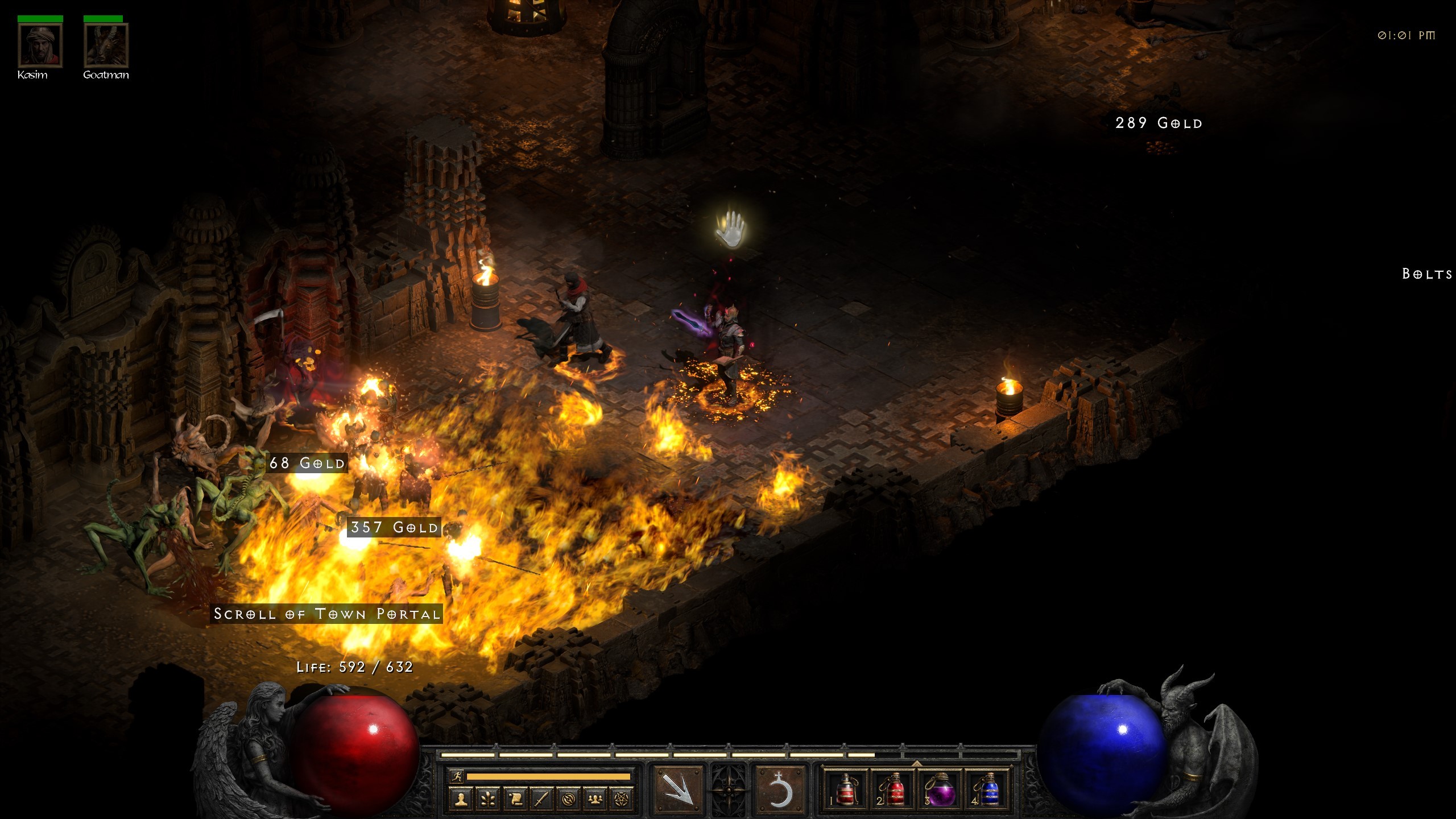 Here you can see the flame wave in action. Wide enough for Worldstone corridors.