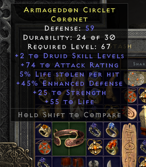 druid helmet 2+skill