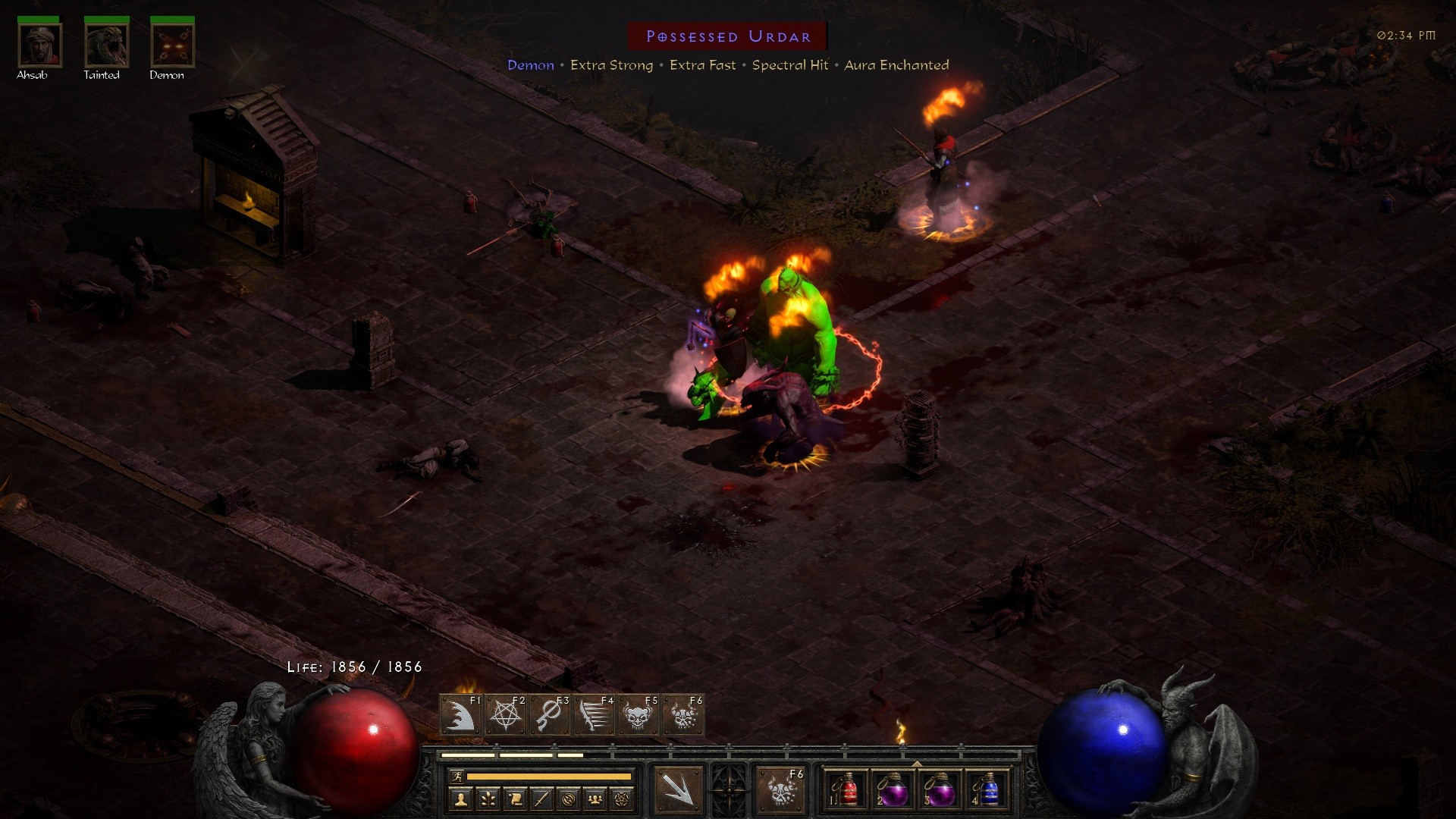 A possessed champion with amplify damage curse