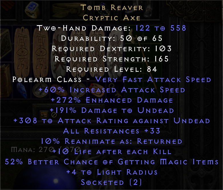 Tomb Reaver Cryptic Axe 272 ED, 33 AR, 52 MF, 2OS.png