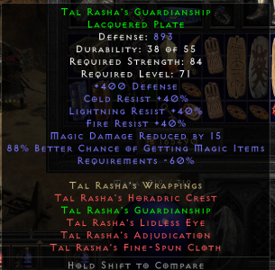 Stats from the item's tooltip