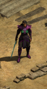 Sorceress with tal guard equipped in Lut Gholein