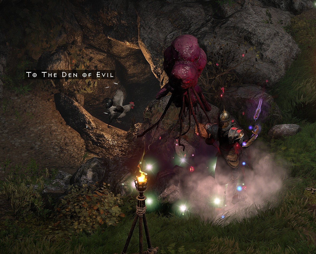 The Hero enters the Den of Evil to finish his first quest. [to be continued]