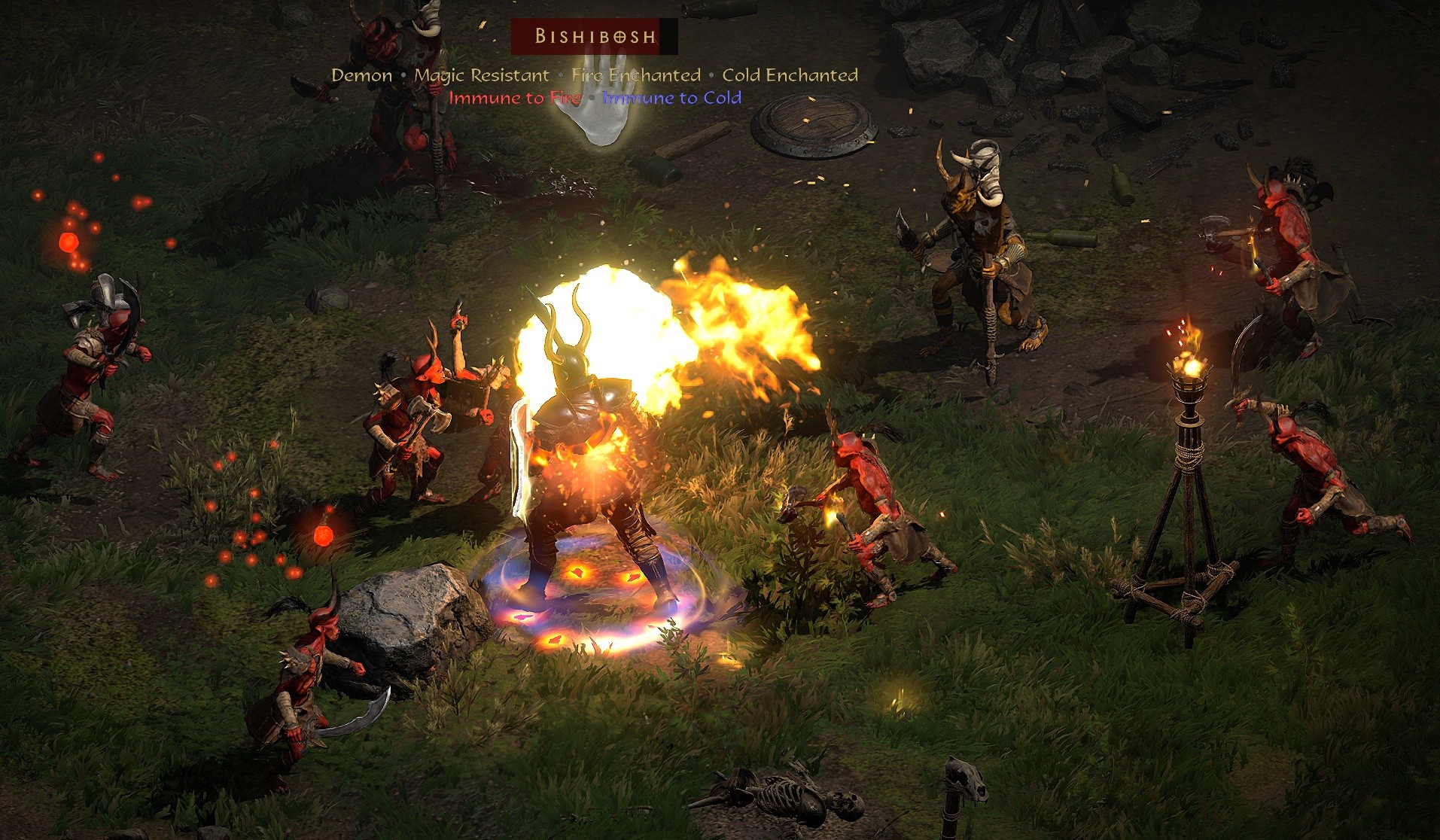 Bishibosh rallying his minions.