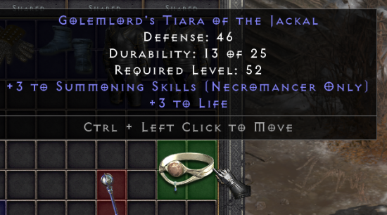 3 necro summon tiara +3 life