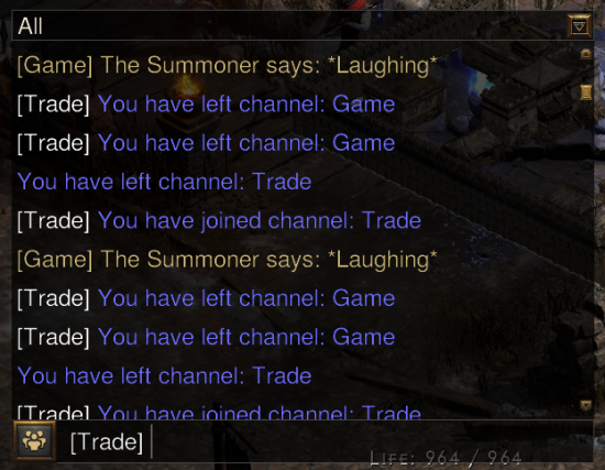 Trade and Game channels joining and leaving