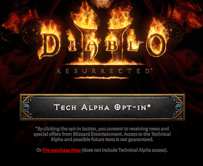 diablo 2: resurrected alpha sign up