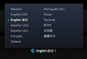 Languages on the official website.