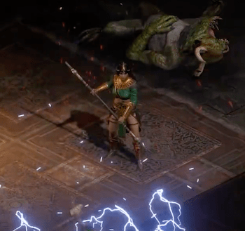 Sorceress zoomed-in, Act I Catacombs