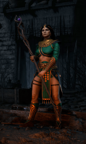 Sorceress at the campfire waiting to be created