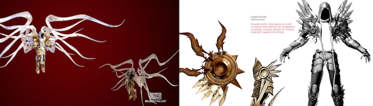 Tyrael annotated concepts from the original game. The model's wings were used 1:1 for Resurrected.